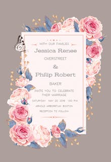 Climbing Roses - Wedding Invitation